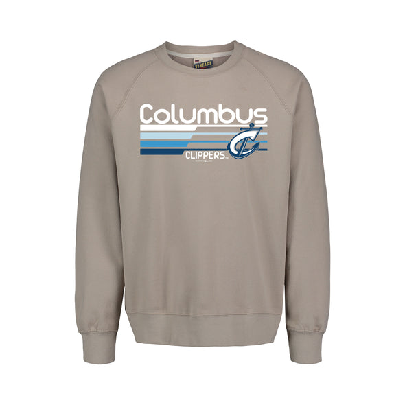 Columbus Clippers MV Sport Vintage Fleece Raglan Crew