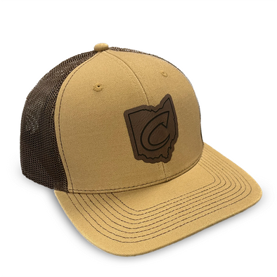 Columbus Clippers Outdoor Cap Brown State Leather Patch Hat