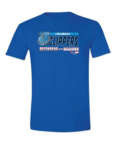 Columbus Clippers Marvel's Defenders of the Diamond Youth DOD Tee