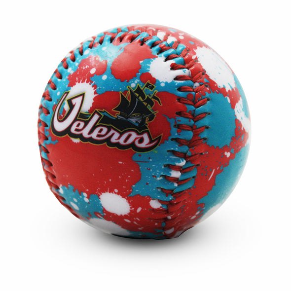 Columbus Clippers Veleros Paint Splatter Baseball